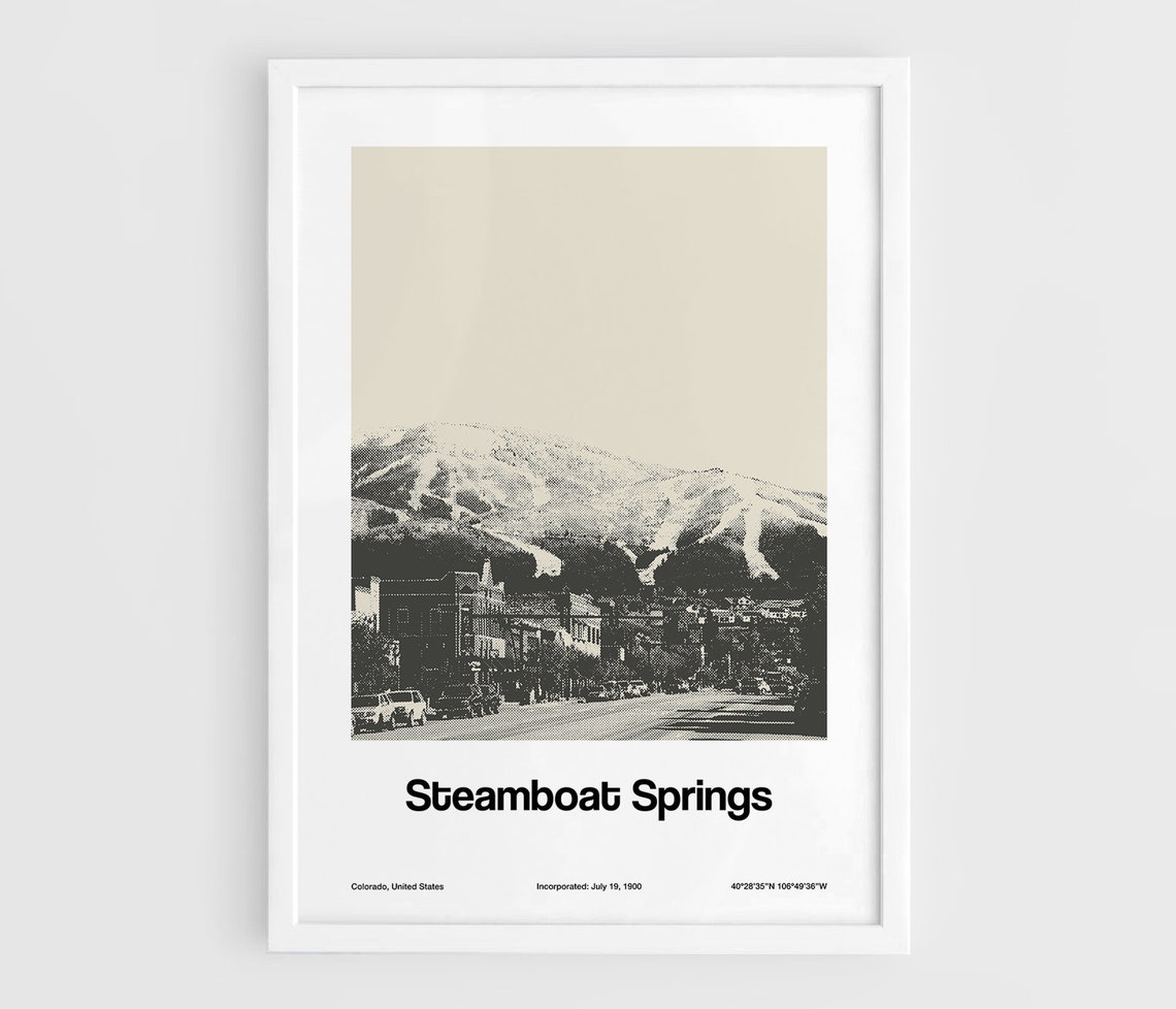 Steamboat Springs, Colorado Mountain Poster, Minimalist