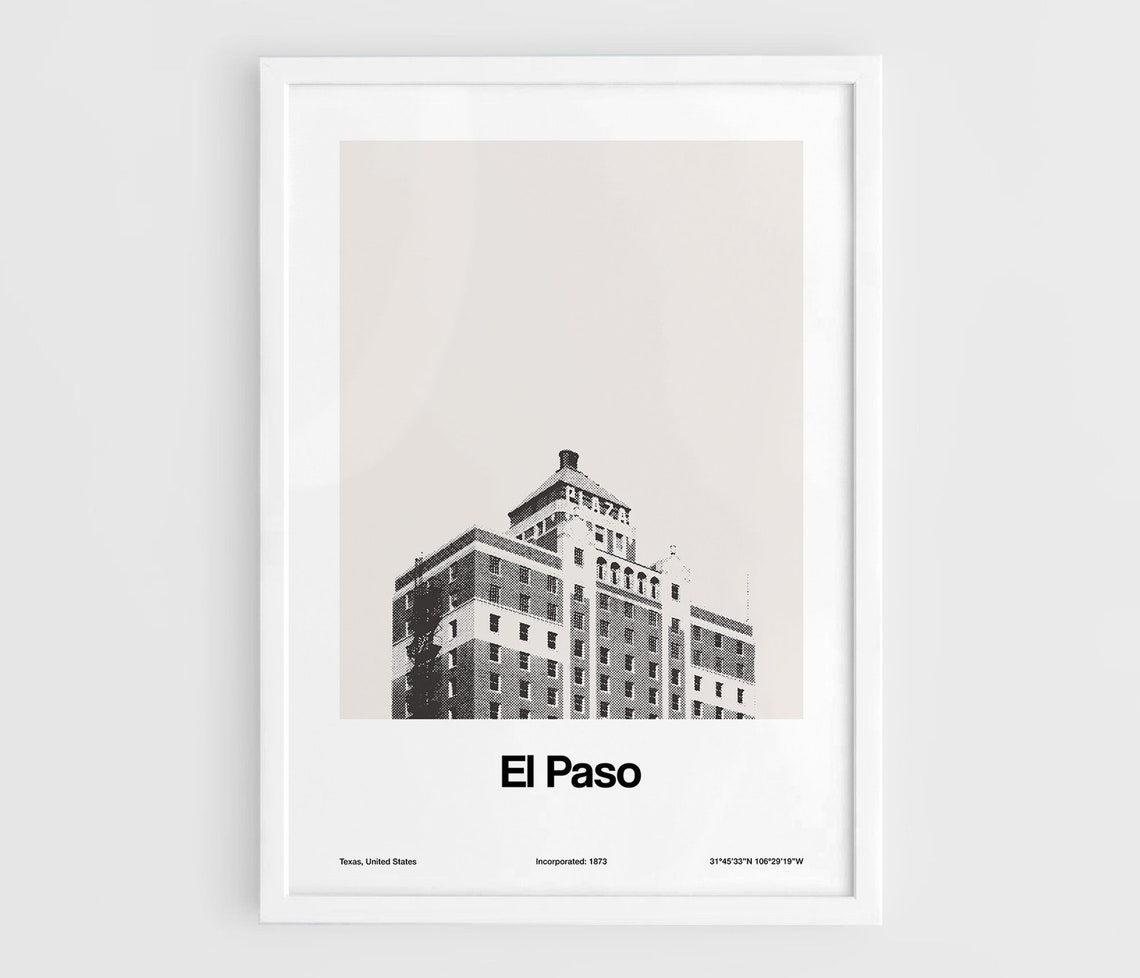 El Paso Plaza Hotel, Pioneer Park Minimalist Art Print