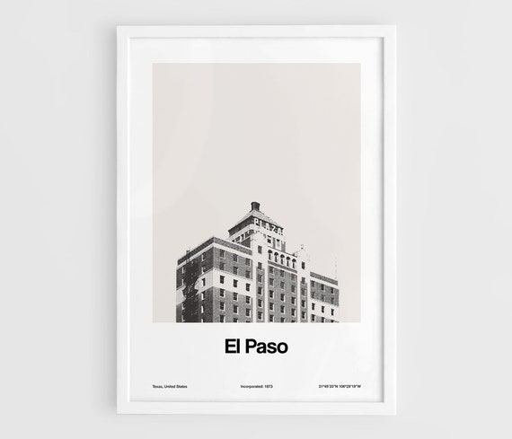 El Paso Plaza Hotel, Pioneer Park Minimalist Art Print