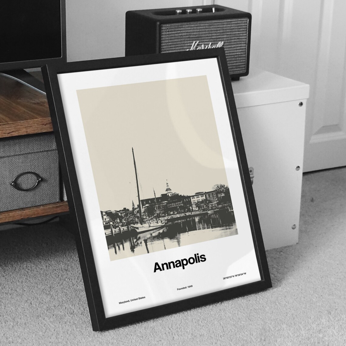 Annapolis City Dock Minimalist Poster, Maryland - Image 3