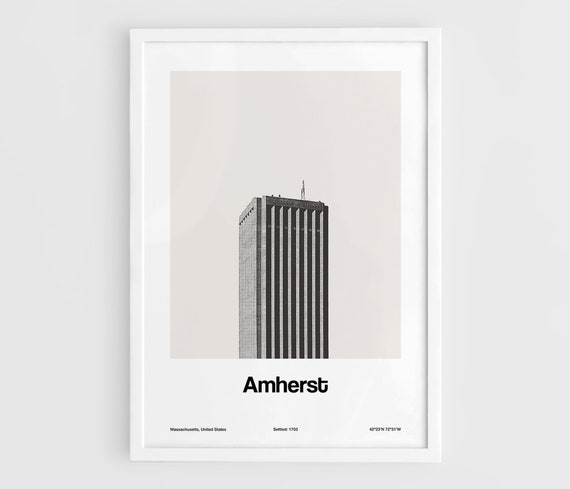Custom Amherst Massachusetts Minimalist Travel Poster
