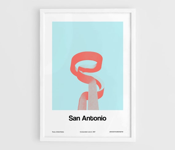 San Antonio La Antorcha De La Amistad Minimalist Art Print