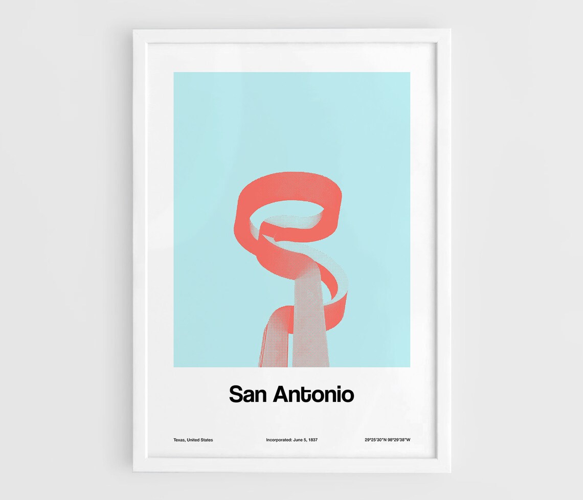 San Antonio La Antorcha De La Amistad Minimalist Art Print