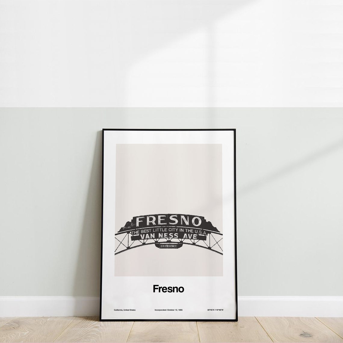 Fresno, CA Minimalist City Entrance Poster - Image 3