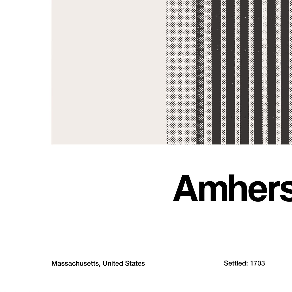 Custom Amherst Massachusetts Minimalist Travel Poster - Image 3