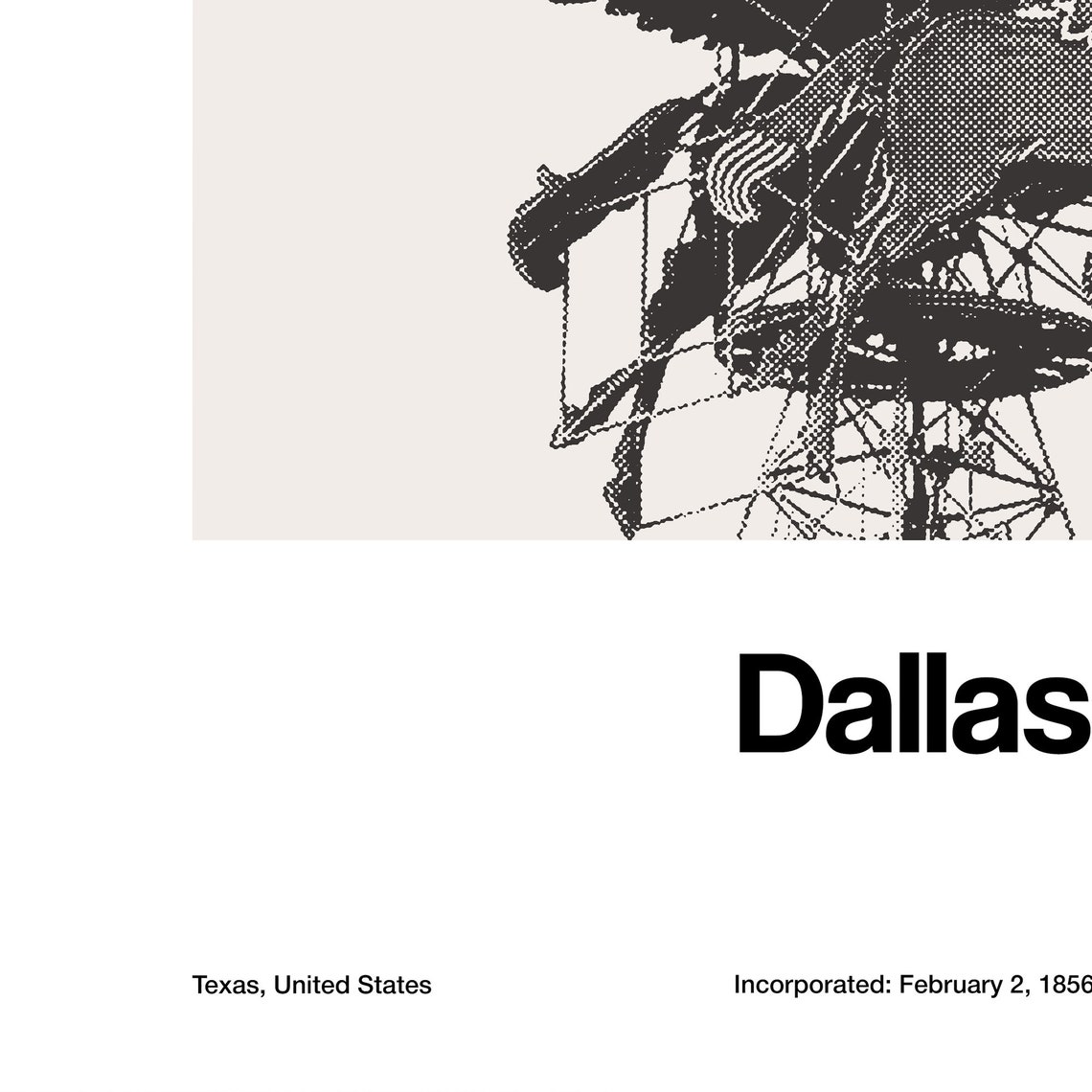 Dallas Pegasus, Dallas TX Minimalist Art Print - Image 2