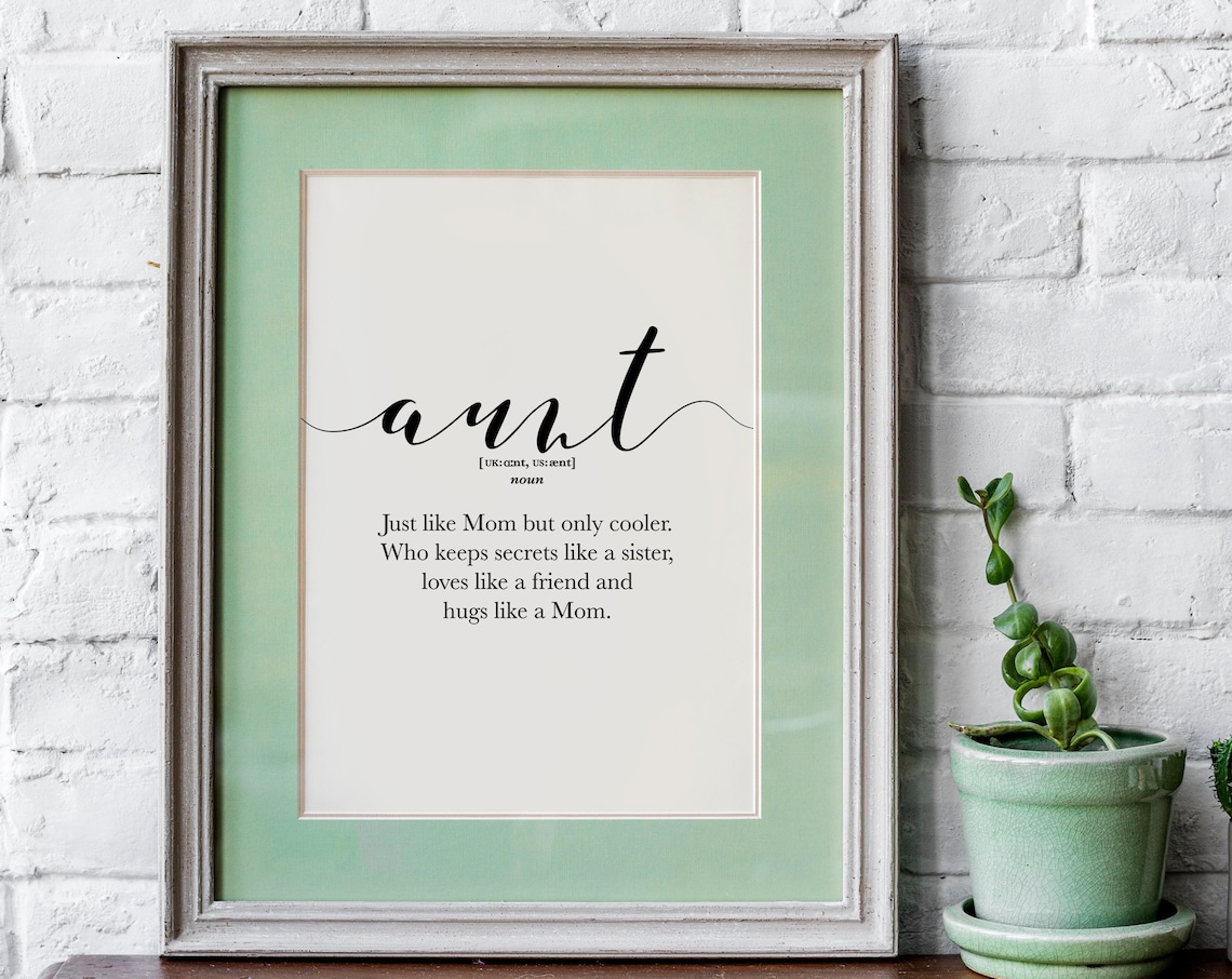 Aunt Definition Christmas Gift Print, Funny Decor