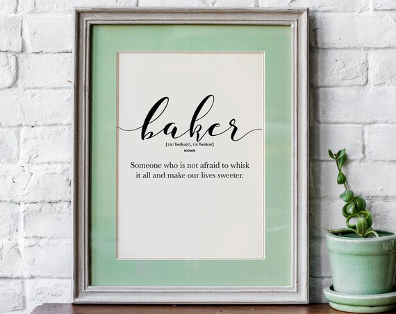 Baker Gifts Definition Poster, Funny Kitchen Decor