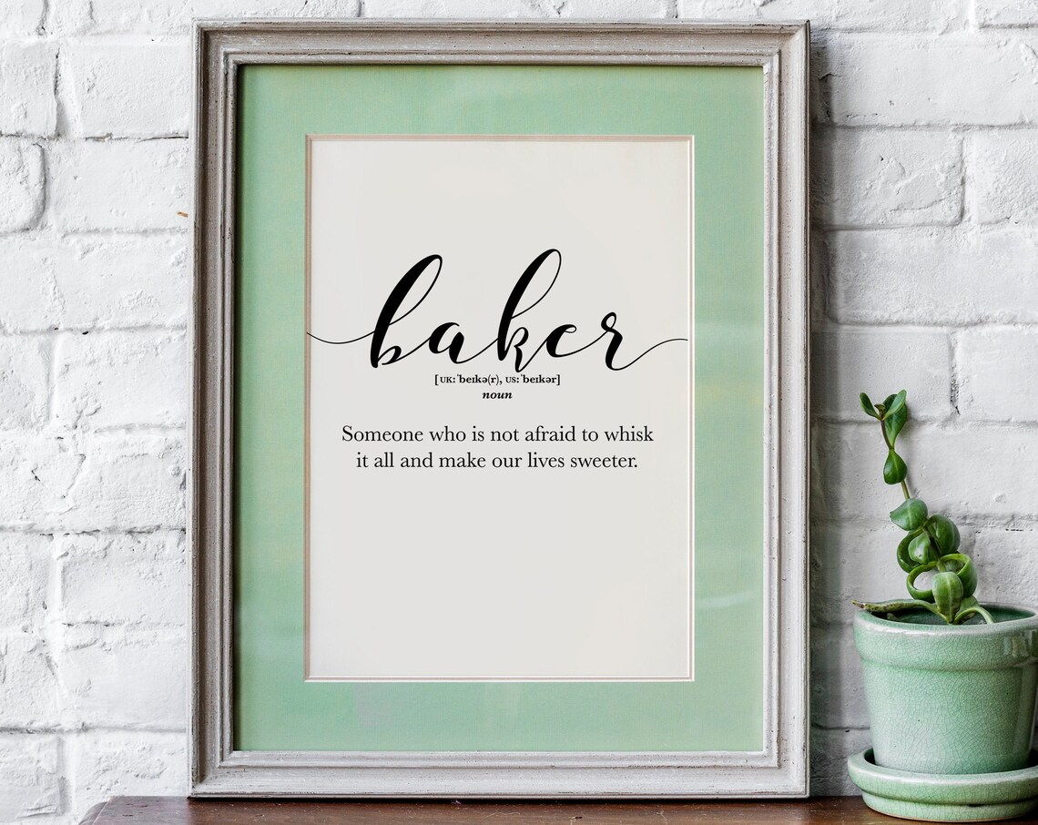 Baker Gifts Definition Poster, Funny Kitchen Decor