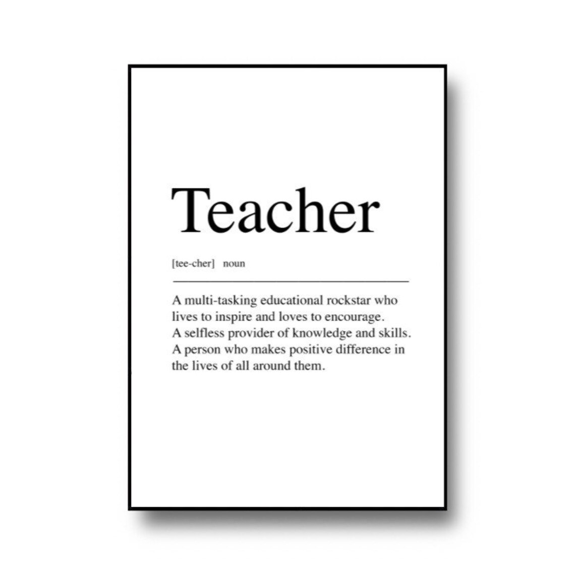Teacher Definition Quote Print, Gift for Teacher