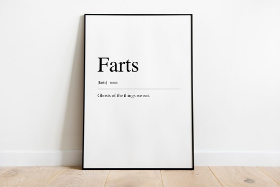 Farts Definition Quote Art Print, Humorous Typography