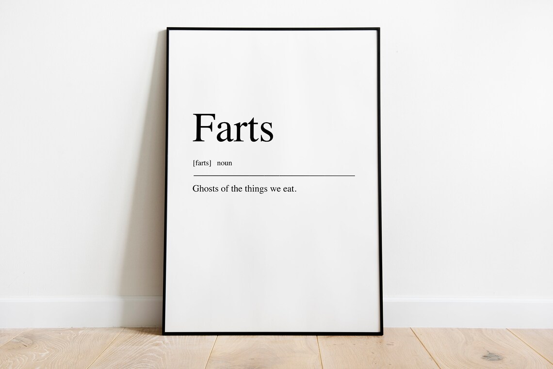 Farts Definition Quote Art Print, Humorous Typography