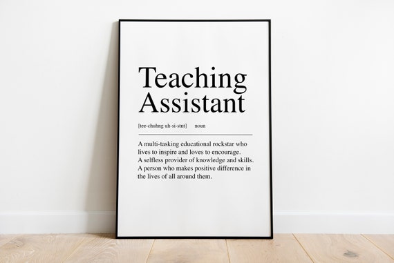 Teacher Assistant Gift Definition Quote Print