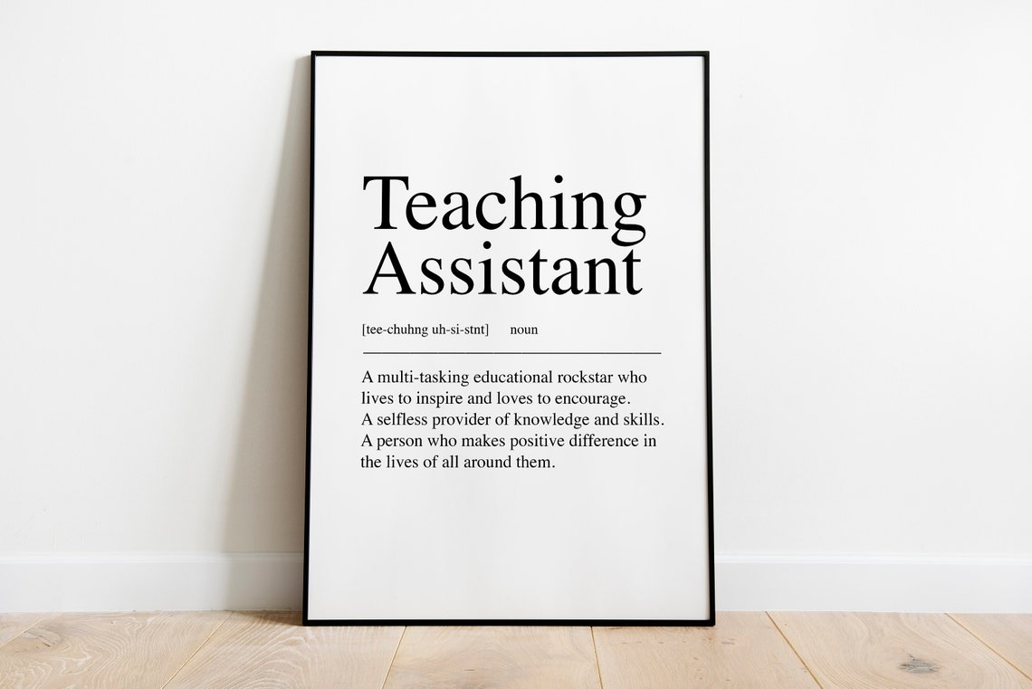 Teacher Assistant Gift Definition Quote Print