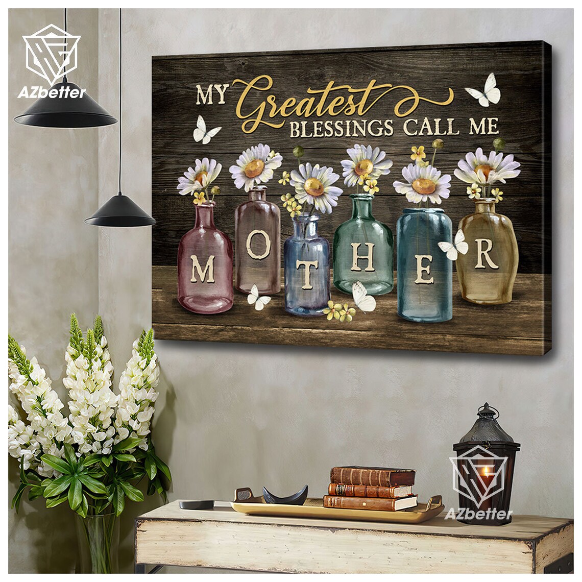 My Greatest Blessings Call Me Mother Daisy Glass Bottle Poster - Image 5