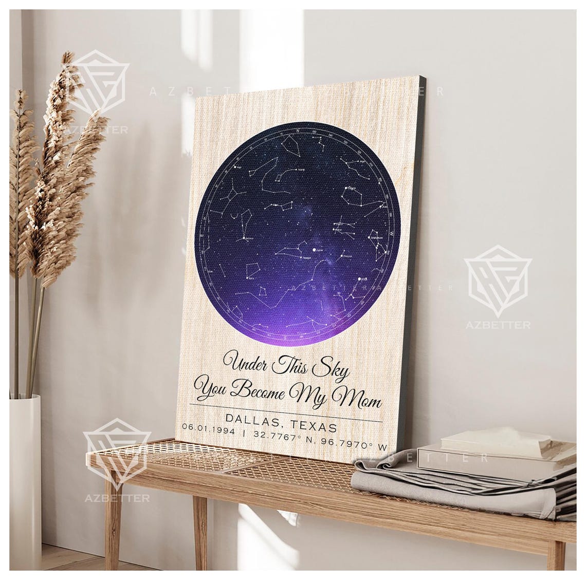 Under This Sky You Became My Mom Personalized Star Map Poster - Image 5