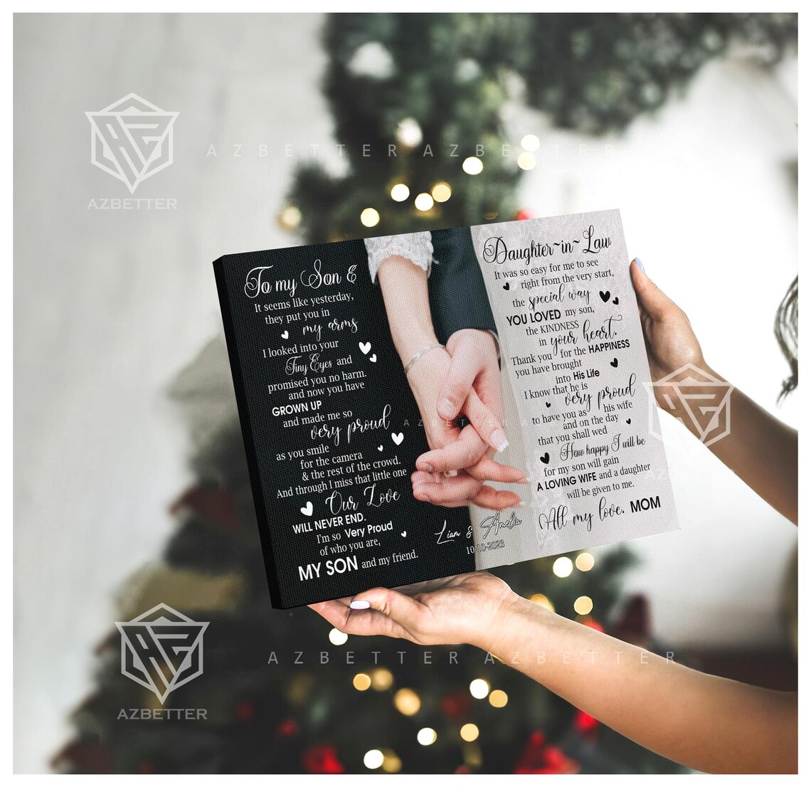 To My Son and Daughter in Law Holding Hands Wedding Poem Poster - Image 5