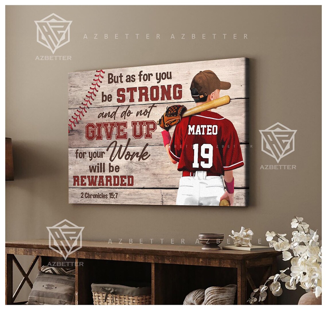 Personalized Baseball Scripture Motivational Art - Image 4