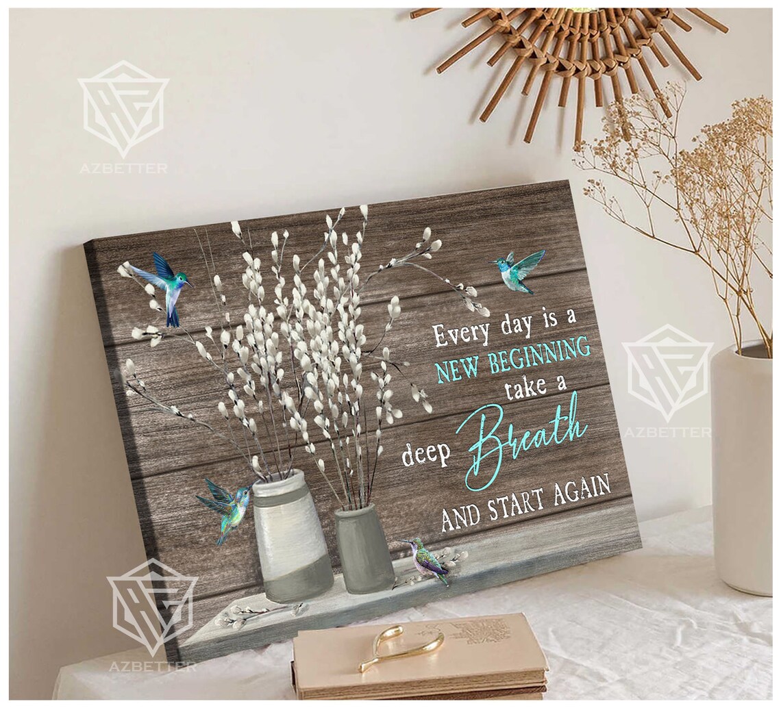 Farmhouse Hummingbird Christian Home Decor Art Print