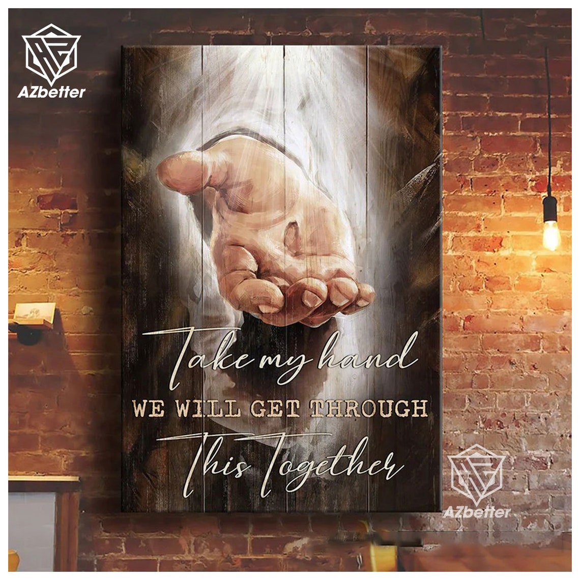 Take My Hand We Will Get Through This Together Jesus Hand Poster - Image 2