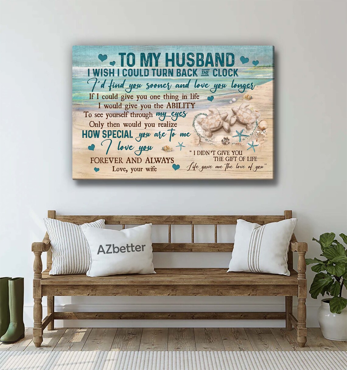 Sea Turtle To My Husband Forever And Always Love Letter Poster - Image 5