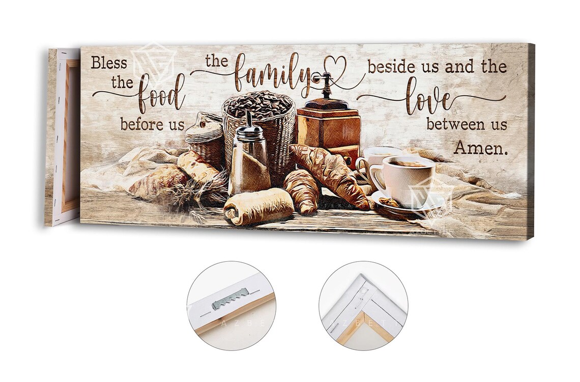 Bless The Food Before Us Family Kitchen Grace Coffee Art Poster - Image 5