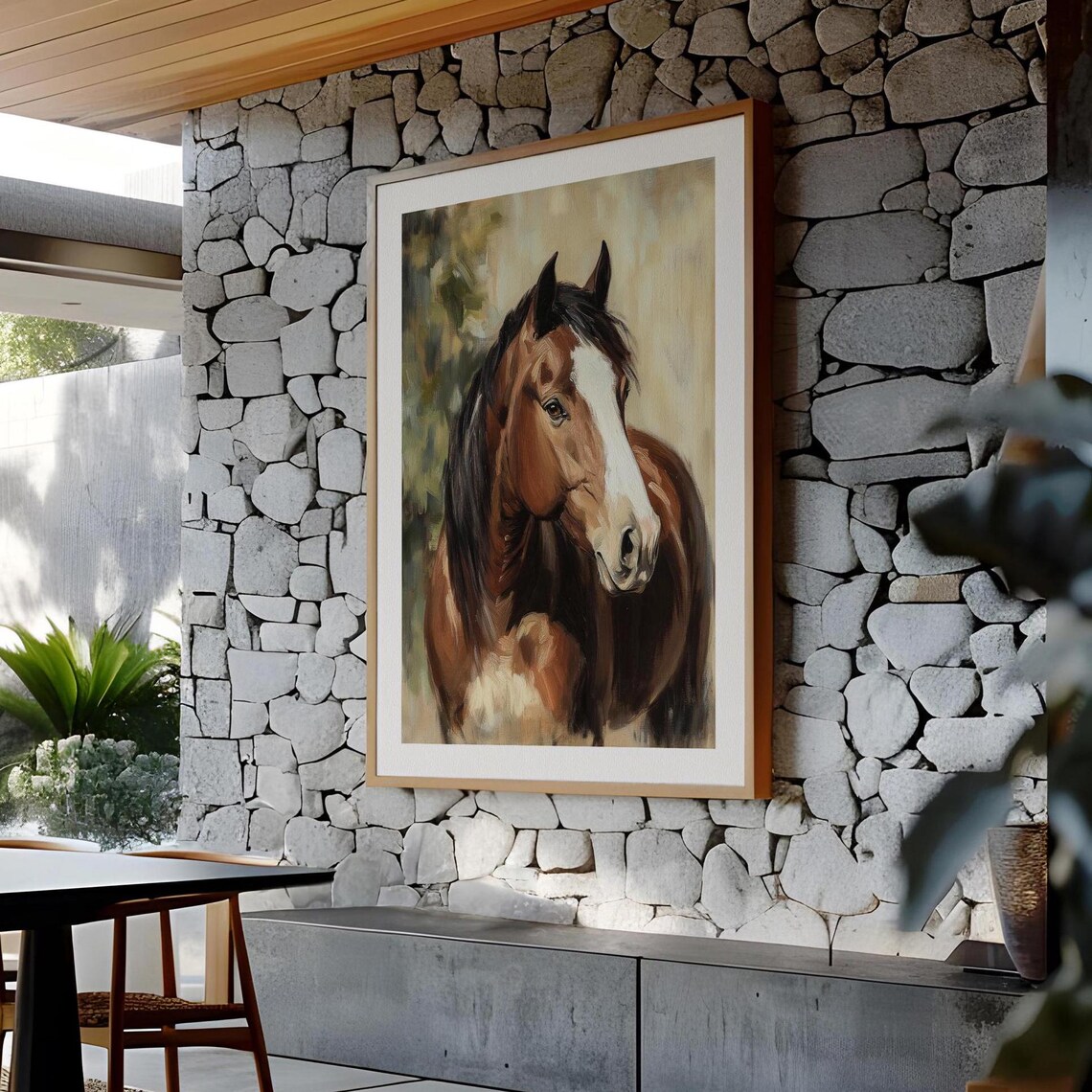 Equestrian Fine Art Vintage Horse Painting Antique Horse Wall Art Mid Century Modern Art Print Large Oil Painting Oversize Giclee Ca
