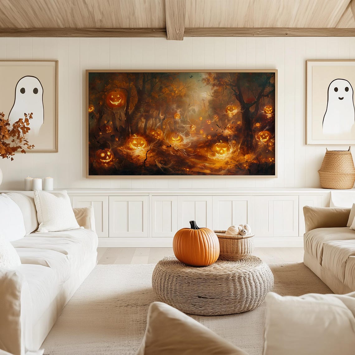 Haunted Forest Path Glowing With Dozens of Jack O Lanterns Poster - Image 5