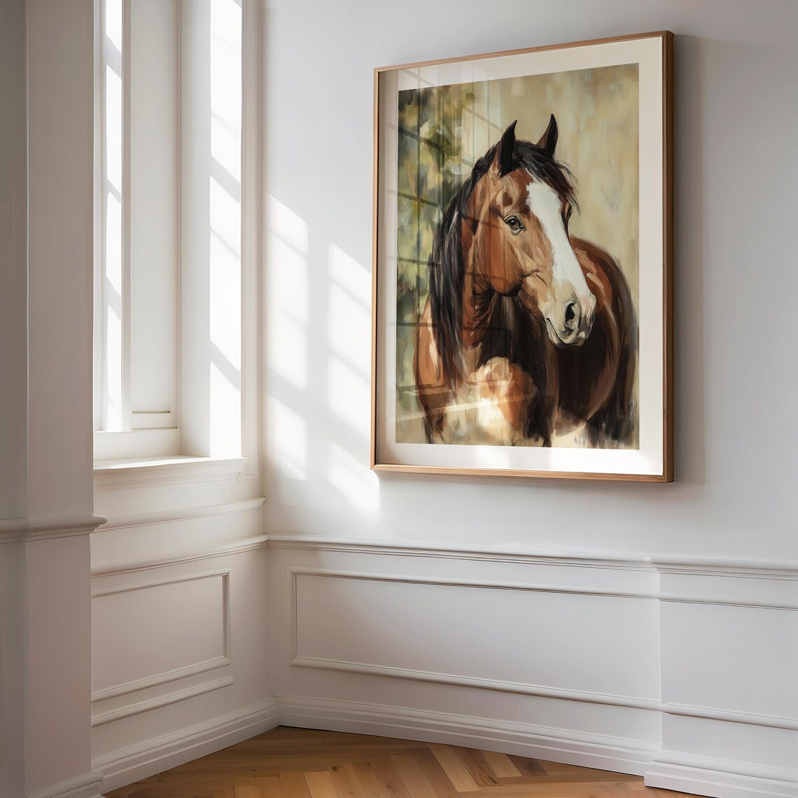 Equestrian Fine Art Vintage Horse Painting Antique Horse Wall Art Mid Century Modern Art Print Large Oil Painting Oversize Giclee Ca - Image 3