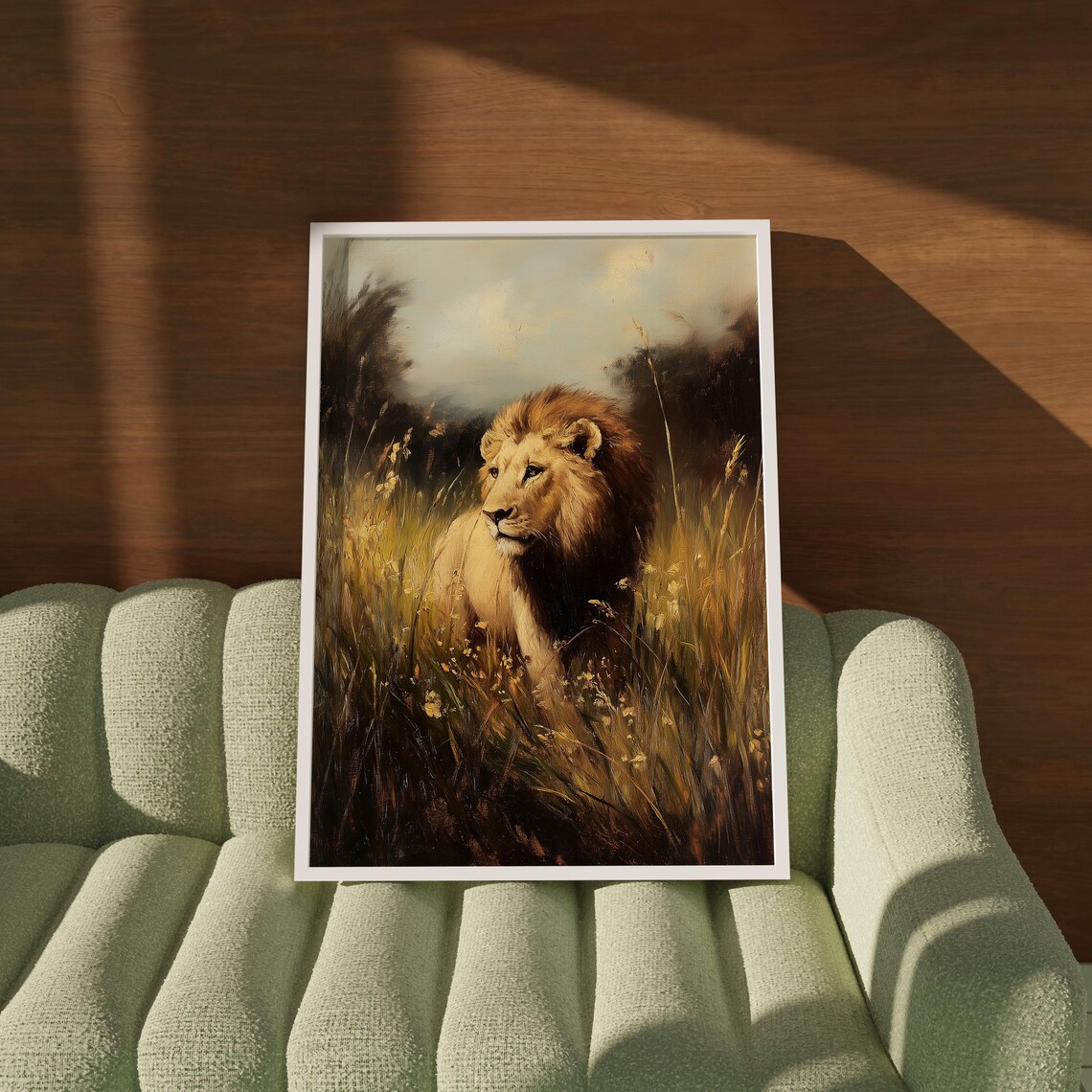 Antique Lion, Vintage African Landscape Art Print - Image 2