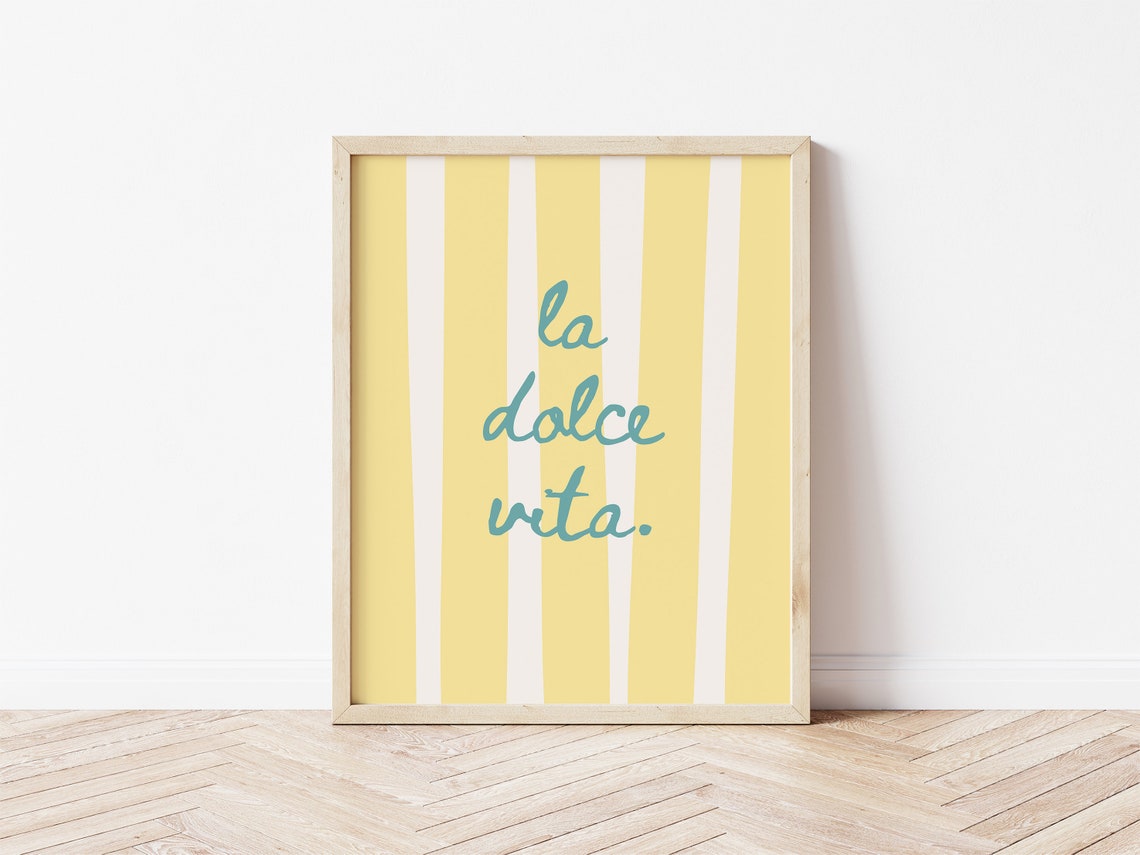 La Dolce Vita Print Italian Summer Print European Trendy Wall Art Italy Poster Amalfi Coast Art Italian Quote Print Summer Art Print - Image 2