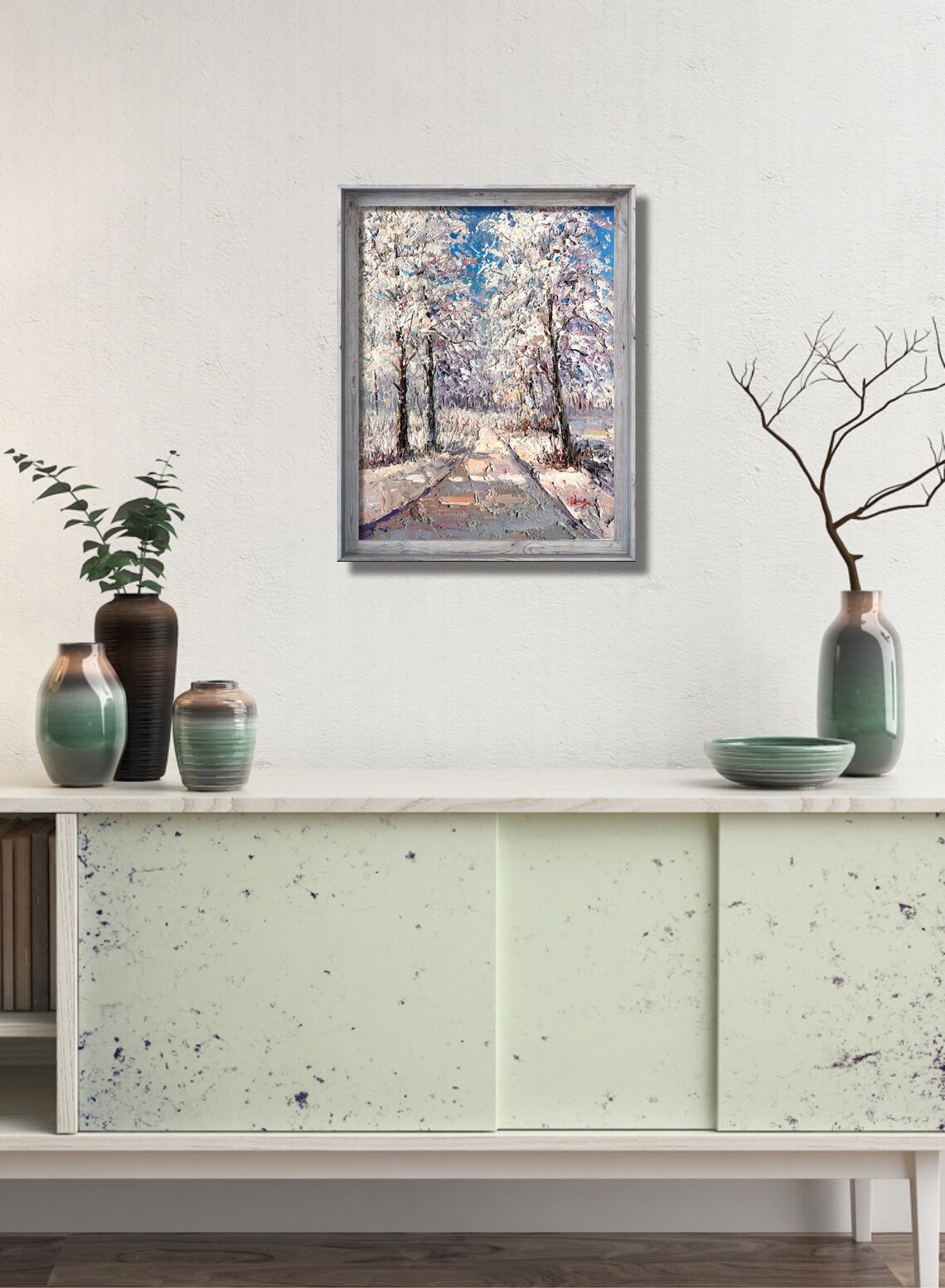 Oil Painting Original Landscape Oil Painting Impression Snow Oil Painting Home Decoration 12 Inches 16 Inches Boho Wall Decor Home Decor - Image 2