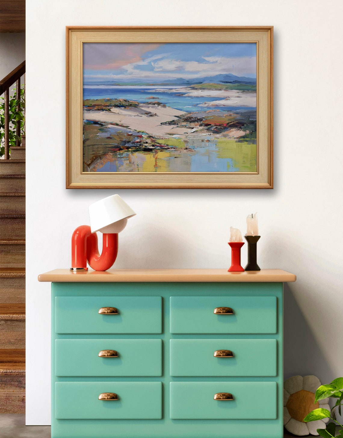 Turquoise Bay With Sandbars And Distant Mountains Seascape Poster - Image 2