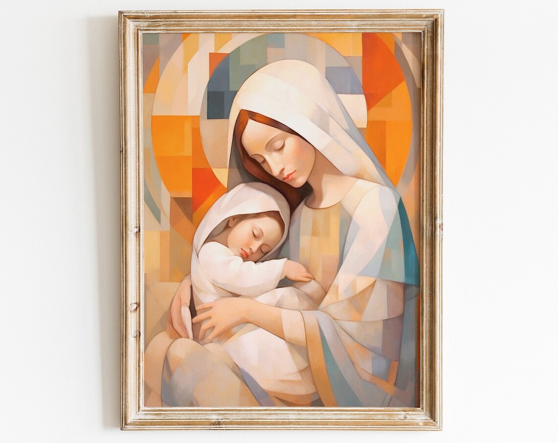 Virgin Mary And Jesus Catholic Art Print