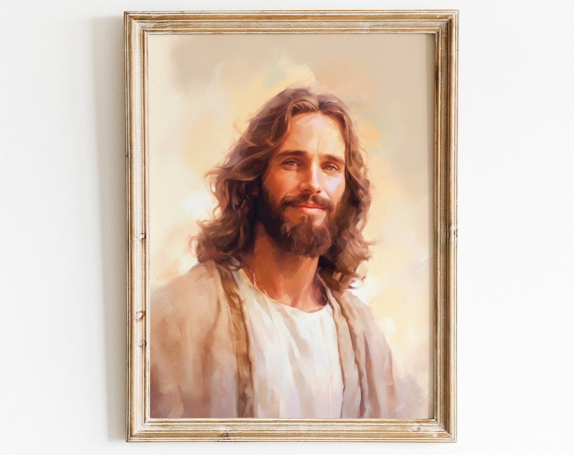 Jesus Painting Christian Farmhouse Wall Art Print