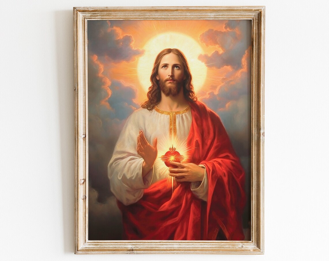Jesus Wall Art, Farmhouse Christian Bible Print