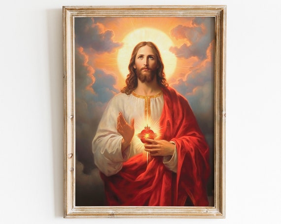 Jesus Wall Art, Farmhouse Christian Bible Print
