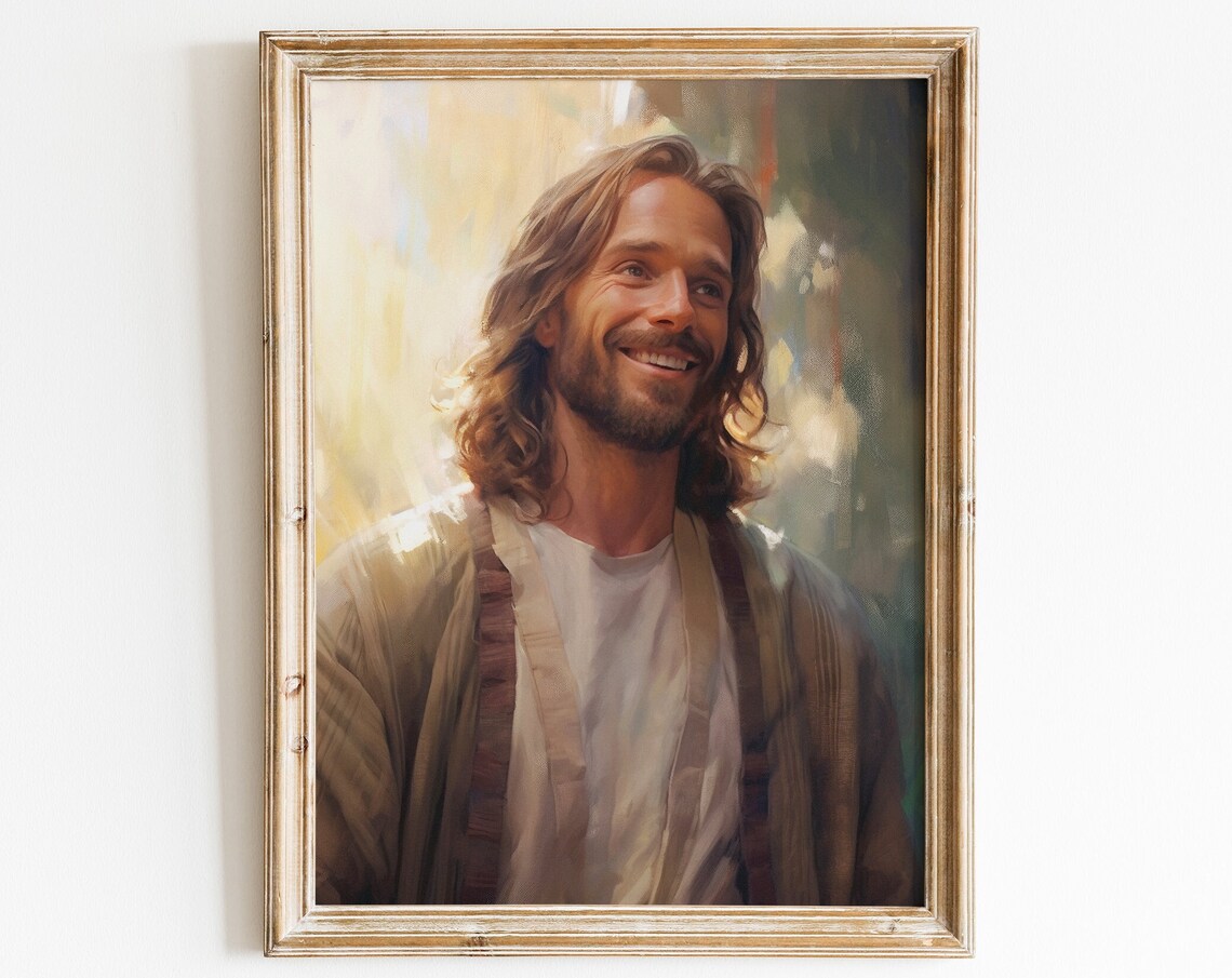 Jesus Farmhouse Christian Wall Art, Art Print