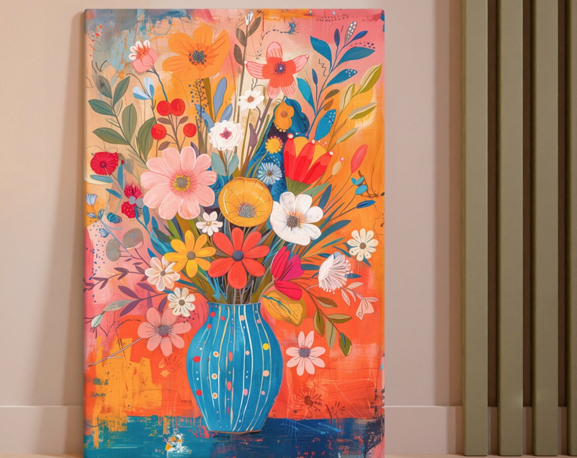 Expressionist Flower Still Life Wall Art Print