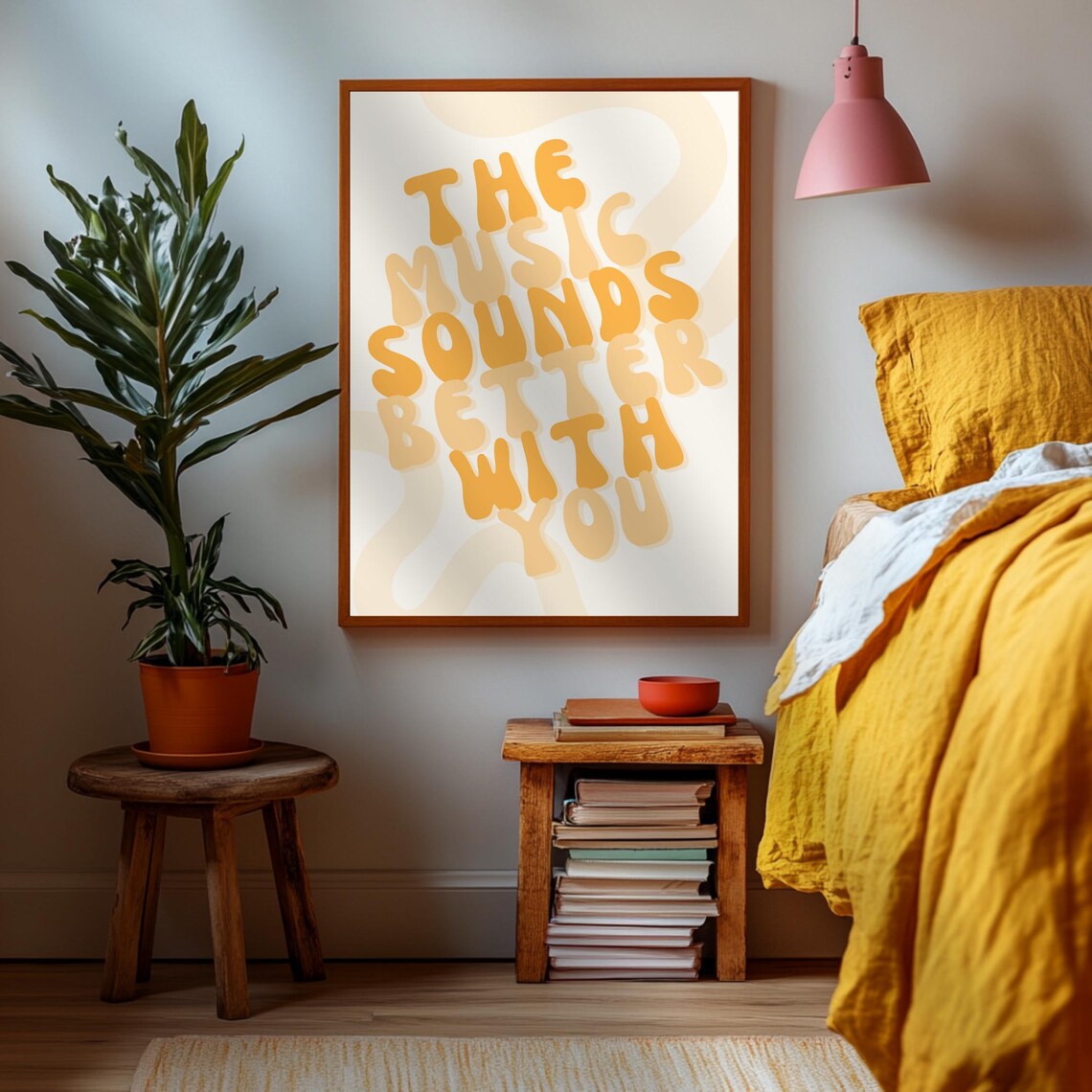 Music Sounds Better With You Retro Poster Print - Image 2