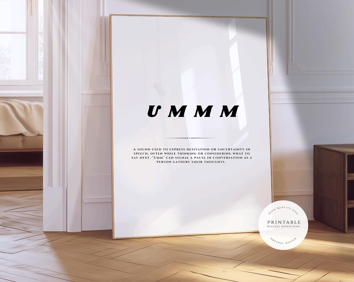 Ummm Funny Dictionary Definition Word Meaning Humor Quote Poster