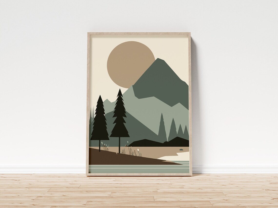 Nordic Landscape Poster, Minimalist Scandinavian Art - Image 2
