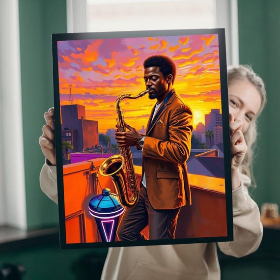 Jazz Musician Portrait Puzzle Afro Art Music Lover Gift