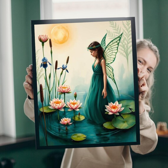 Fairy And Lily Pond Jigsaw Puzzle Botanical Fantasy Art Gift