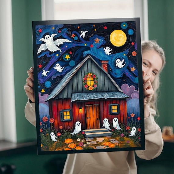 Ghostly Manor Jigsaw Puzzle Whimsical Haunted House Halloween Family Game