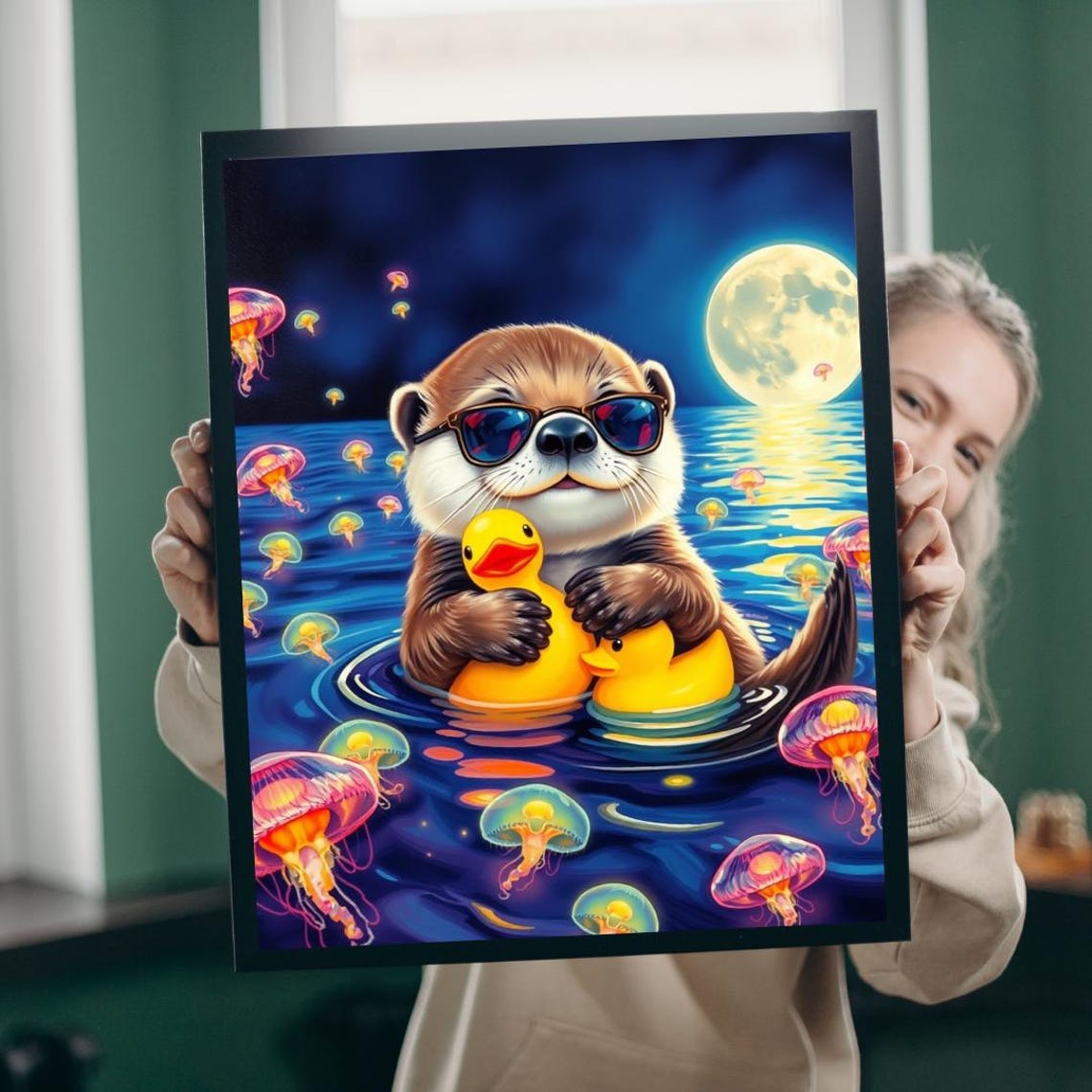 Otter Jigsaw Puzzle Jellyfish Scene Fun Family Brain Teaser