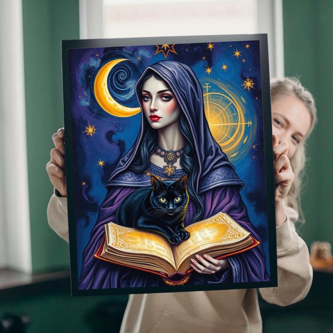 Gothic High Priestess Tarot Card, Cosmic Jigsaw Game
