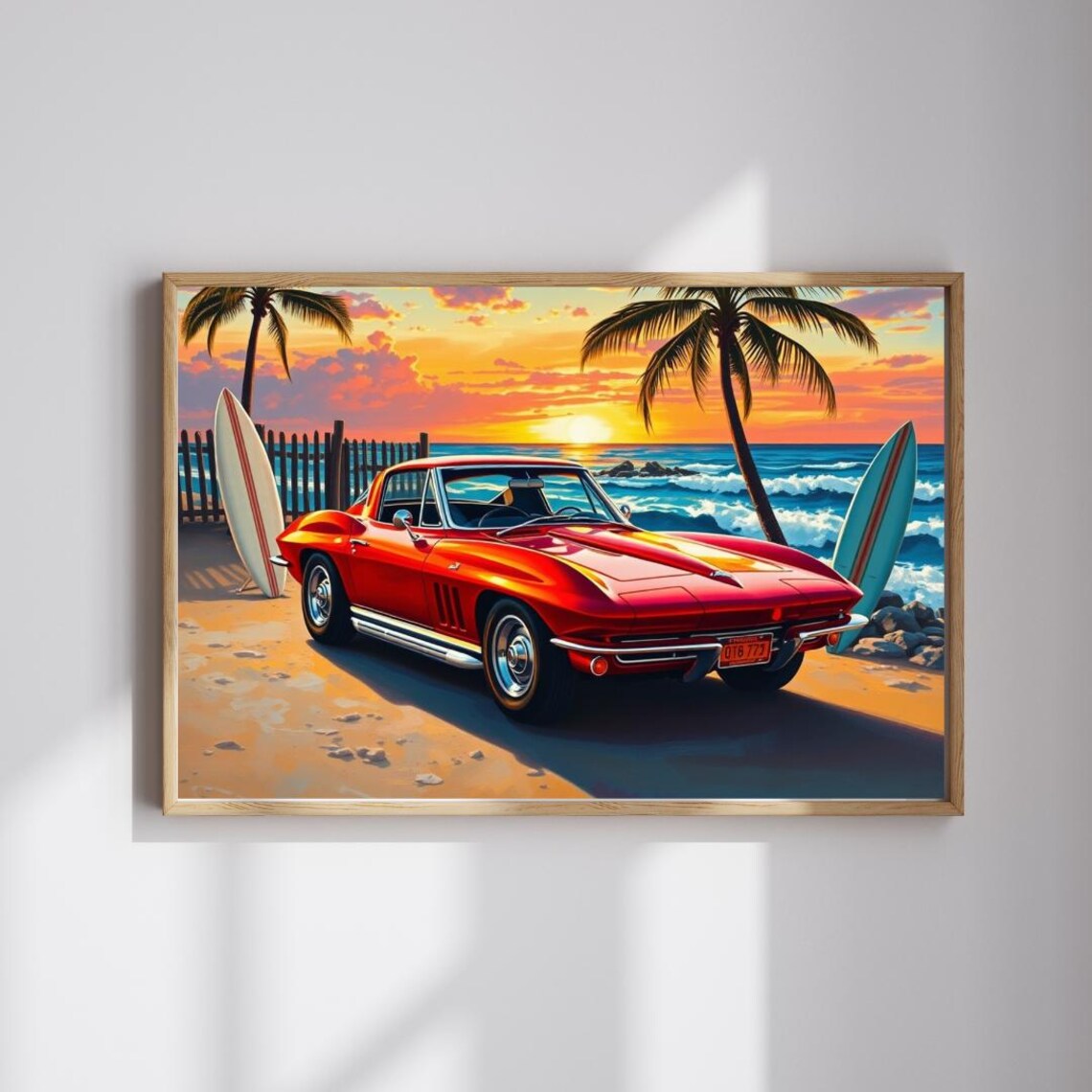 1963 Corvette Stingray Vintage Muscle Car Art Print