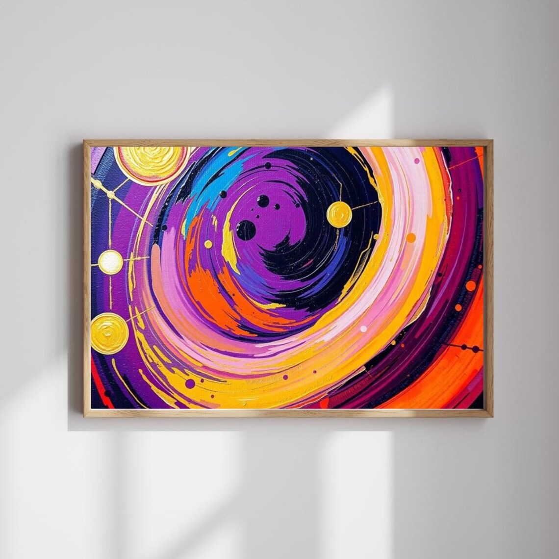 Cosmic Galaxy Swirl Purple And Orange Abstract Space Art Poster