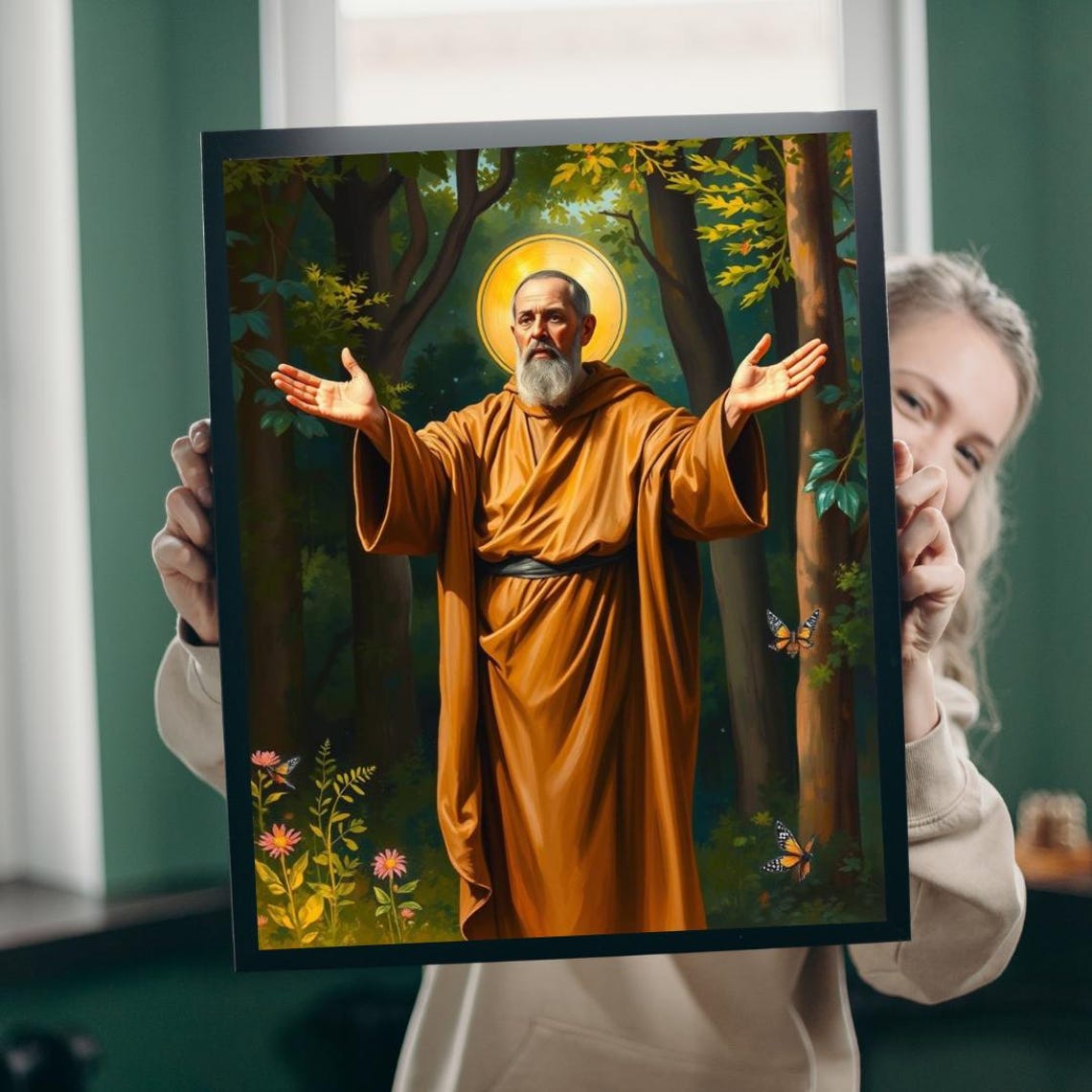 Saint Francis Of Assisi Jigsaw Puzzle Lush Forest Meditation